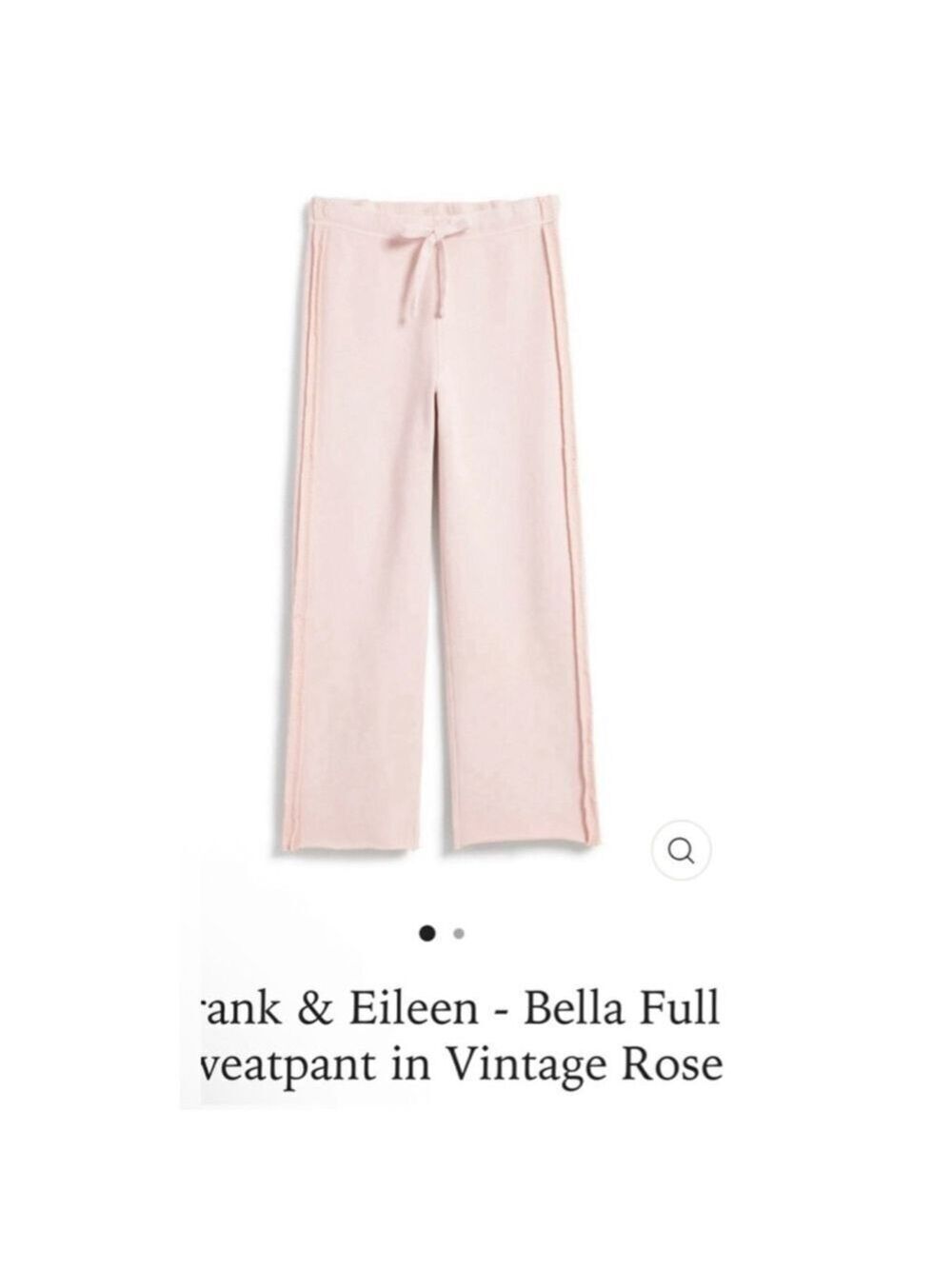 New Frank & Eileen Wide Leg Triple Fleece Sweatpants in Pink, Size M
